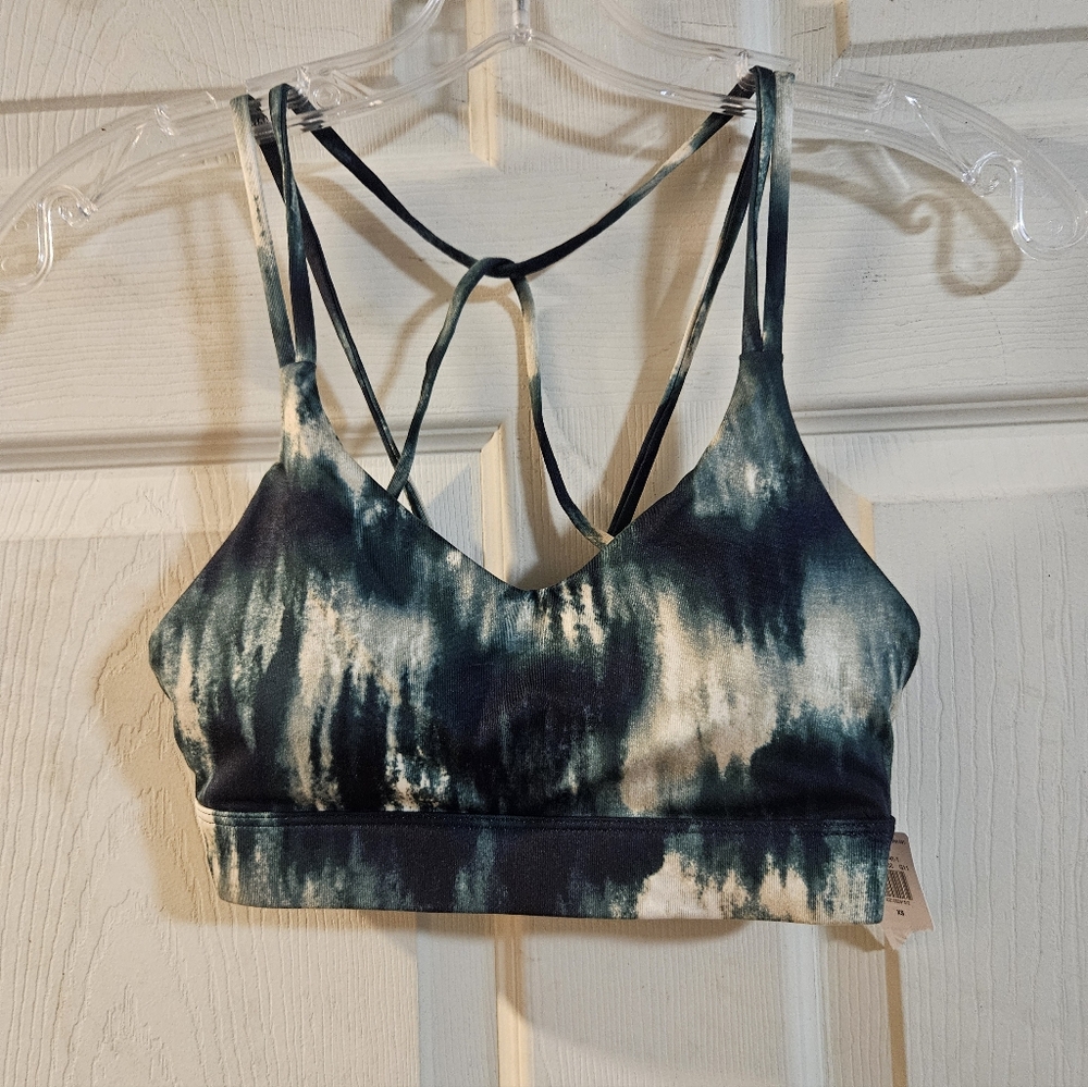 OLD NAVY LIGHT SUPPORT STRAPPY BRA: GREEN TIE DYE: NEW WITH TAGS: SIZE XS